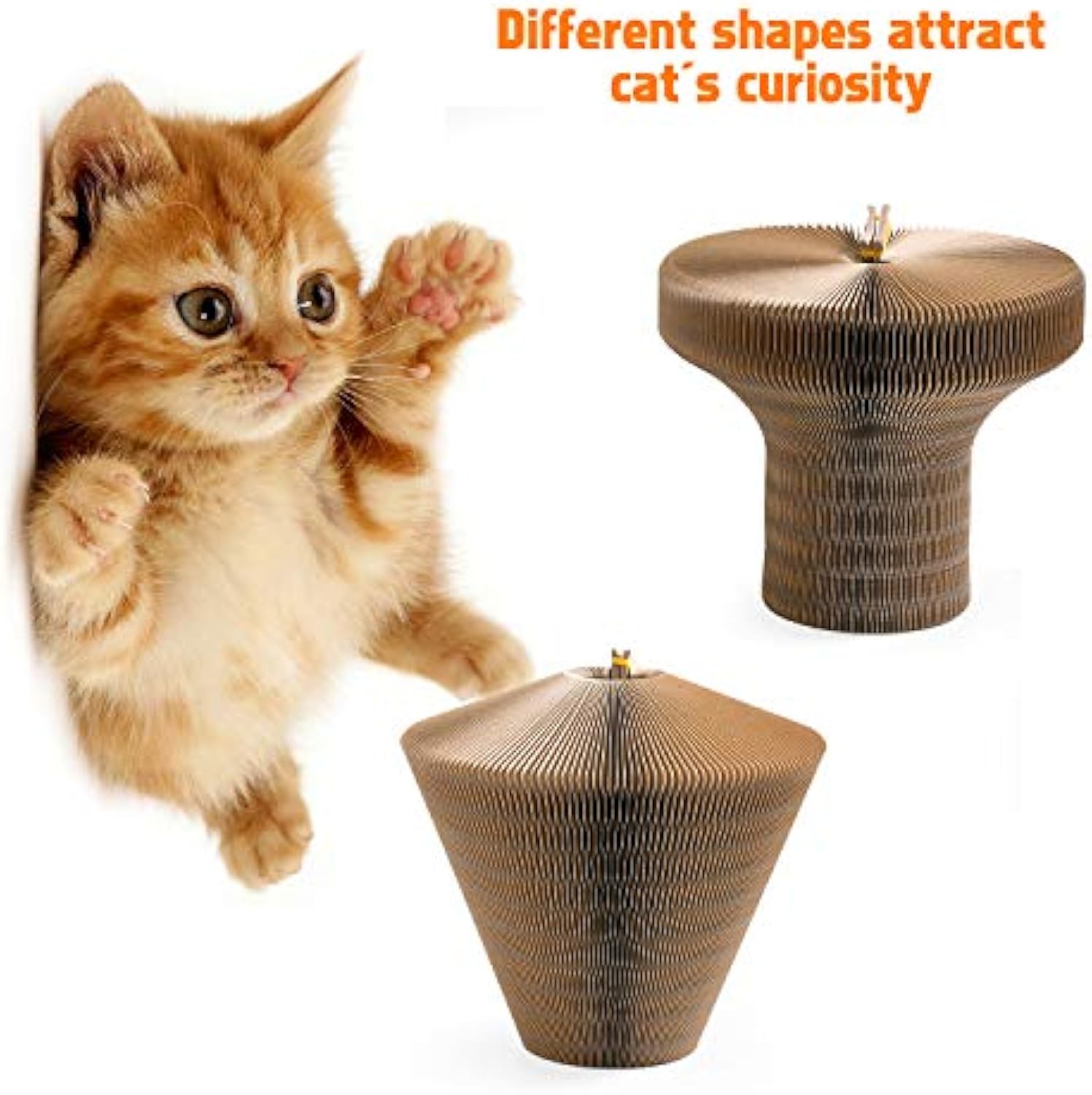 Collapsible Cardboard Pet Scratcher Round Lounge Bed