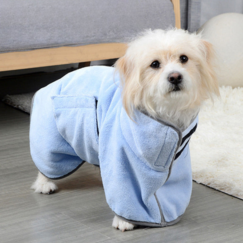Pet Bathrobe Microfiber Fast Drying Absorbent Grooming Towel Coat