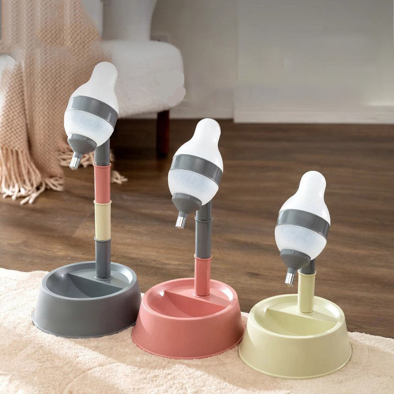 Height Adjustable Pet Water Dispenser Standing Bowl Automatic Feeder