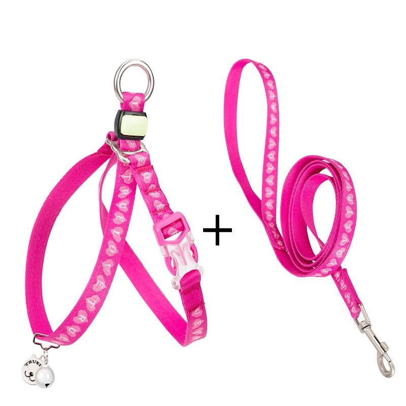 Pet Bell Chest Strap Harness Vest Leash Set