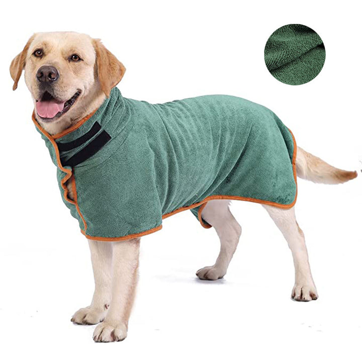 Pet Bathrobe Microfiber Fast Drying Absorbent Grooming Towel Coat