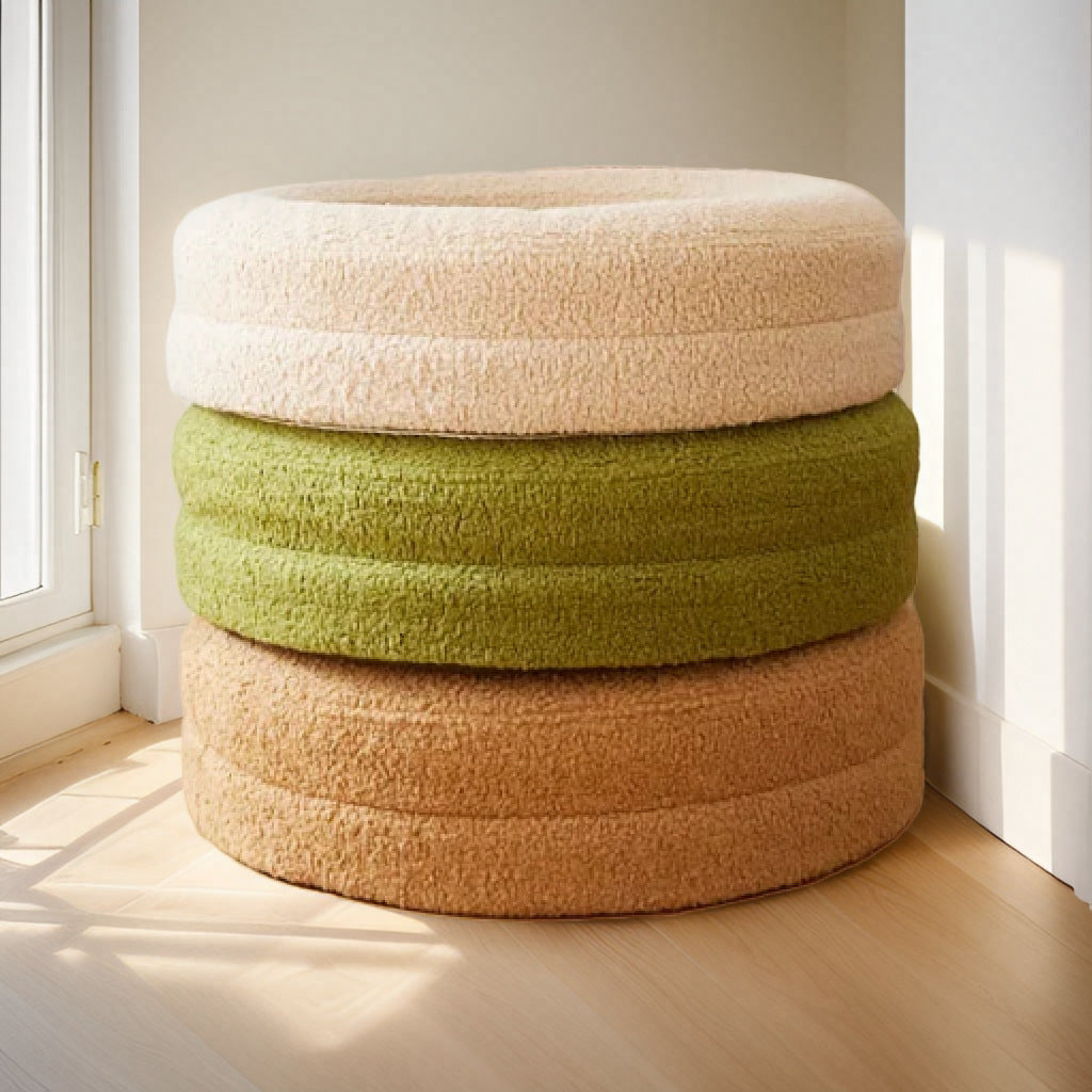 Solid Color Leisure Round Pet Bed Nest Indoor