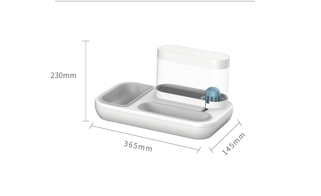Automatic Pet Feeding Bowl And Water Fountain 1.5L Capacity Set