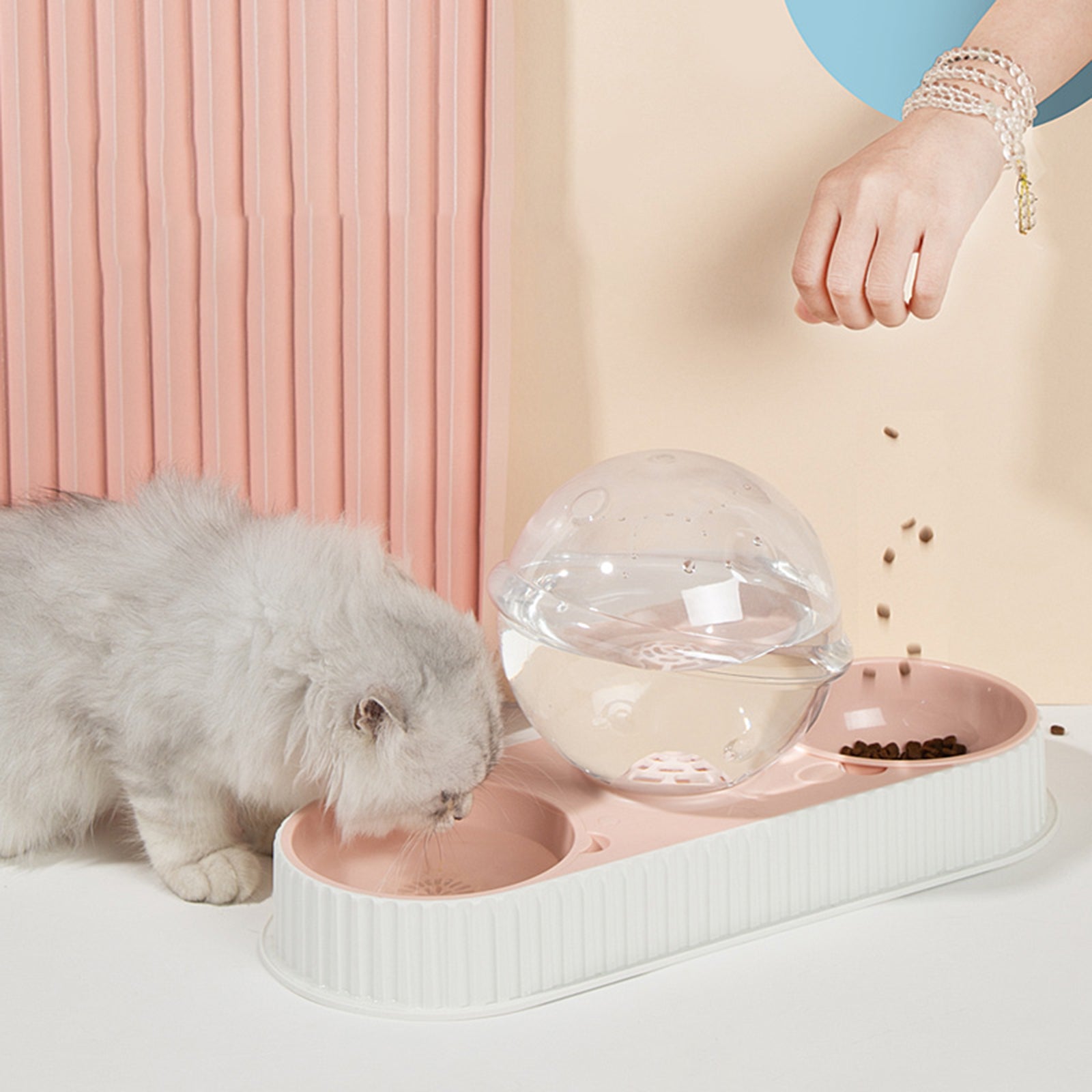 Automatic Pet Feeder And Water Dispenser Bowl