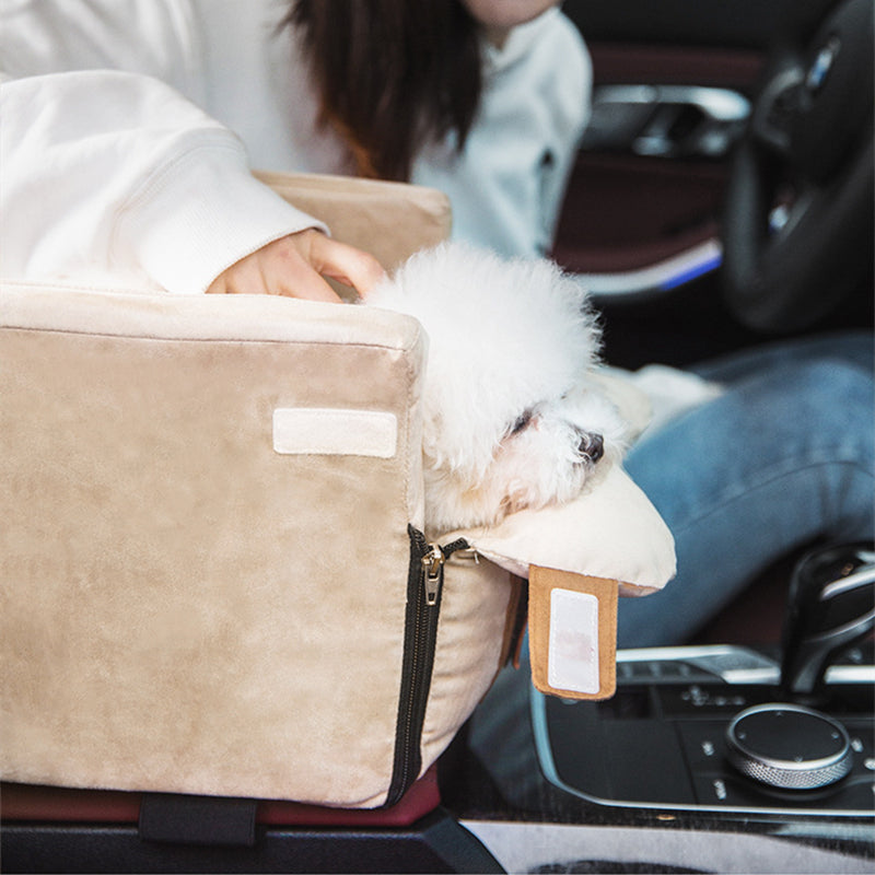 Pet Car Safety Seat Bed Central Console Travel Carrier