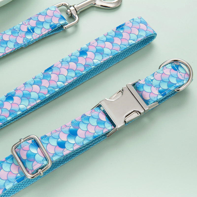 Pet Mermaid Collar And Leash Set