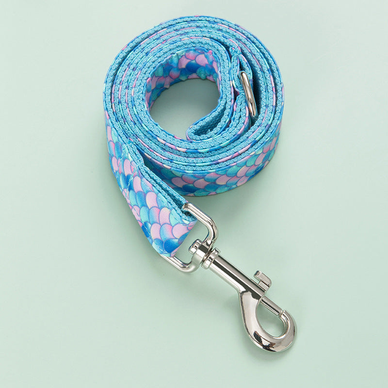 Pet Mermaid Collar And Leash Set