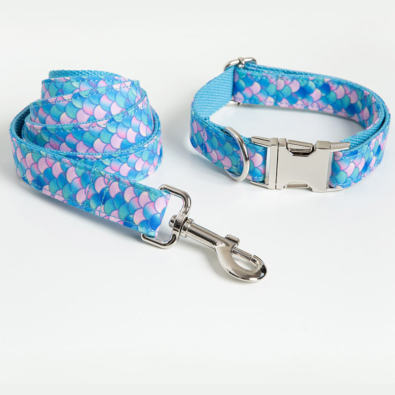 Pet Mermaid Collar And Leash Set