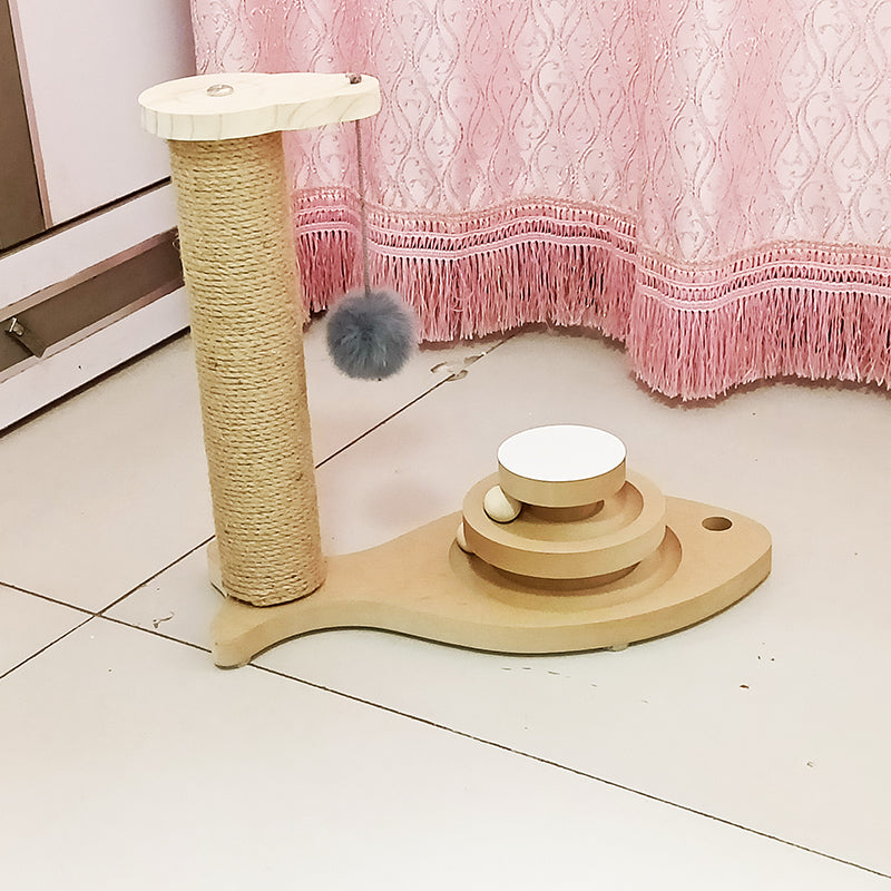 Wooden Cat Turntable Bite Resistant Interactive Toy