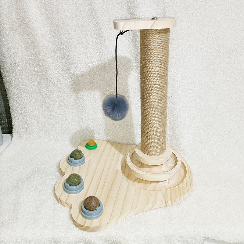 Wooden Cat Turntable Bite Resistant Interactive Toy