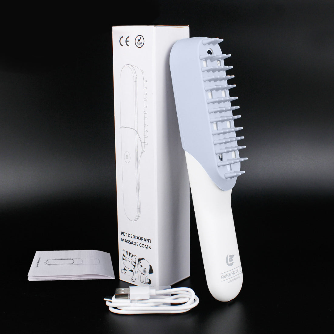 Pet Silicone Massage Grooming Brush Deodorant Cleaning Comb Fur Removal Tool