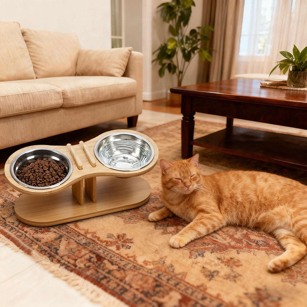 Adjustable Tilted Pet Feeding Bowl Stand Ergonomic Dish