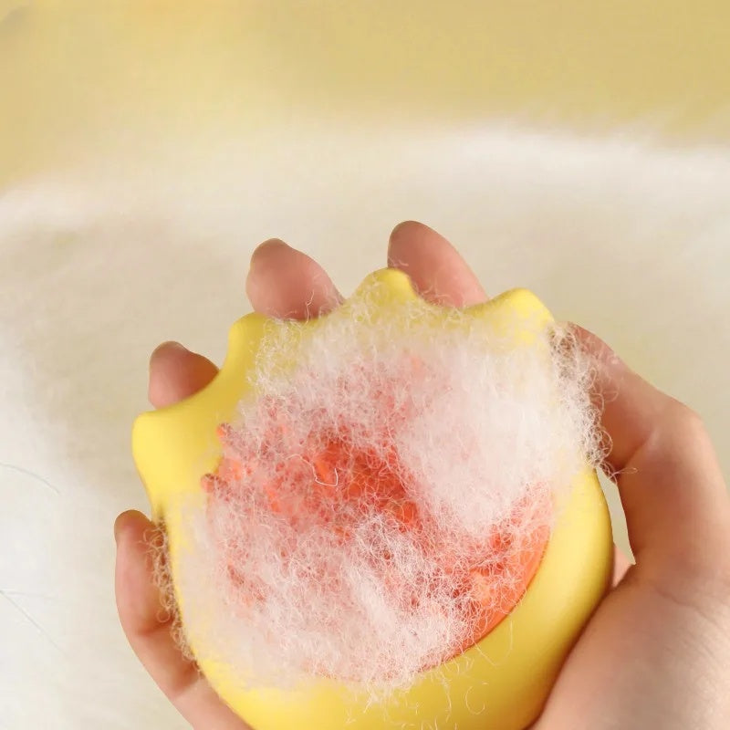 Pet Bath Brush Massage Comb Shampoo Dispenser Cleaning Tool