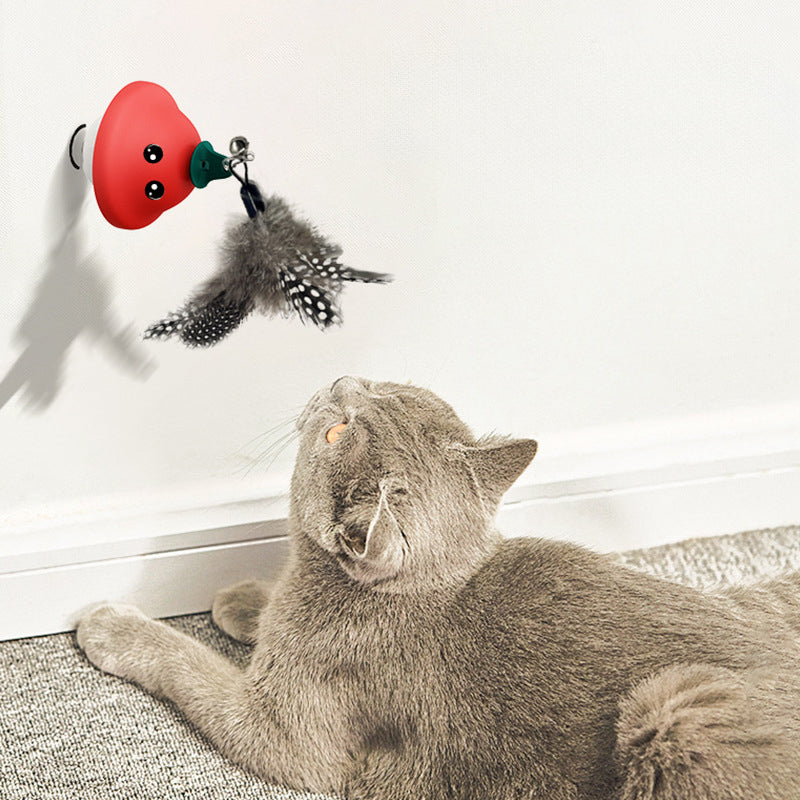 Retractable Suction Cup Pet Wand Teaser Toy For Indoor Play