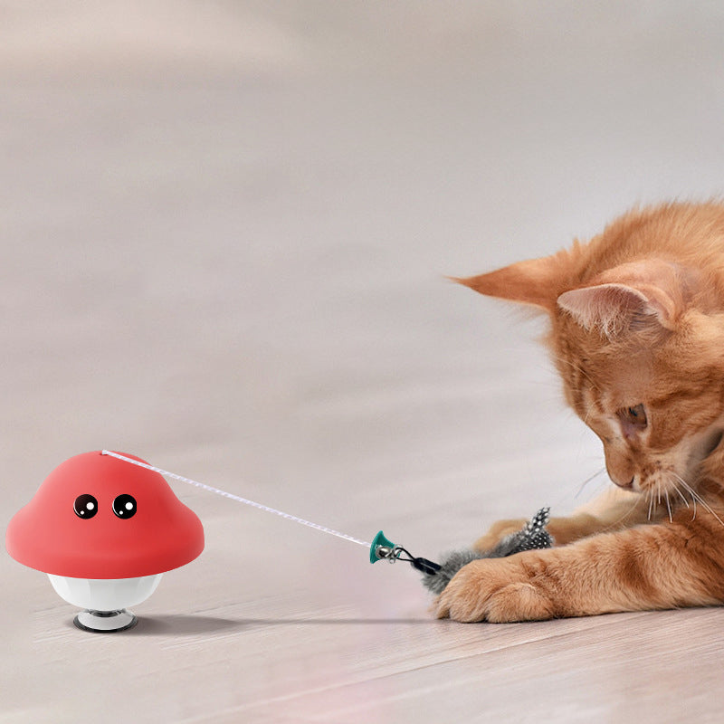 Retractable Suction Cup Pet Wand Teaser Toy For Indoor Play
