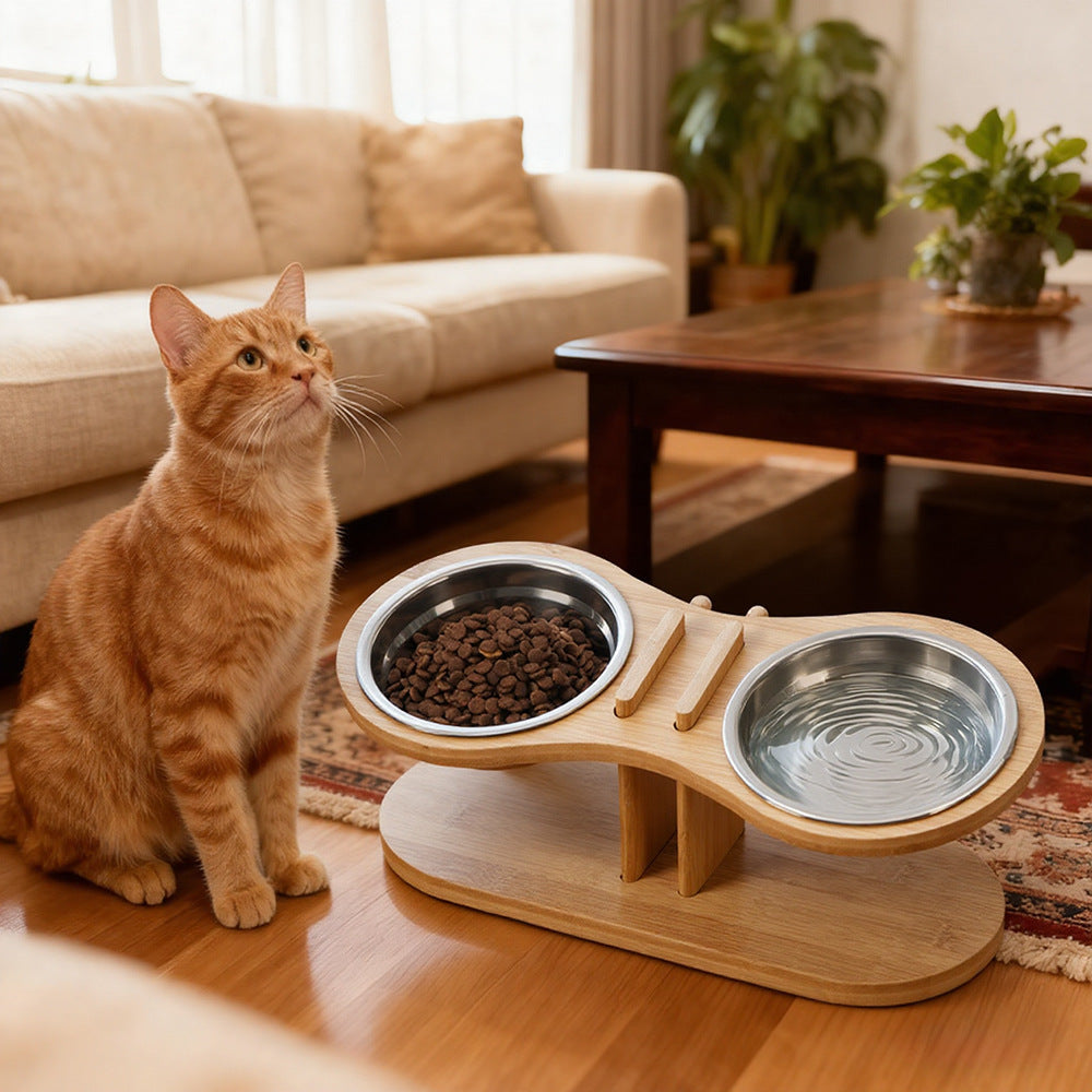 Adjustable Tilted Pet Feeding Bowl Stand Ergonomic Dish