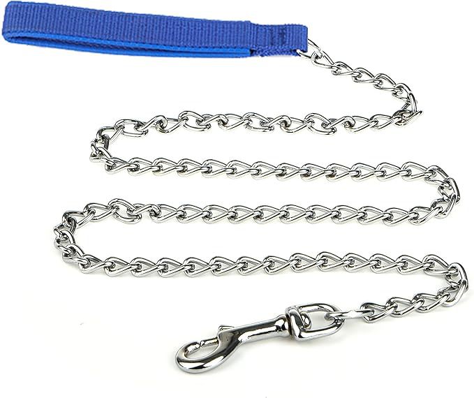 Heavy Duty Chew Proof Pet Leash Chain With Padded Handle