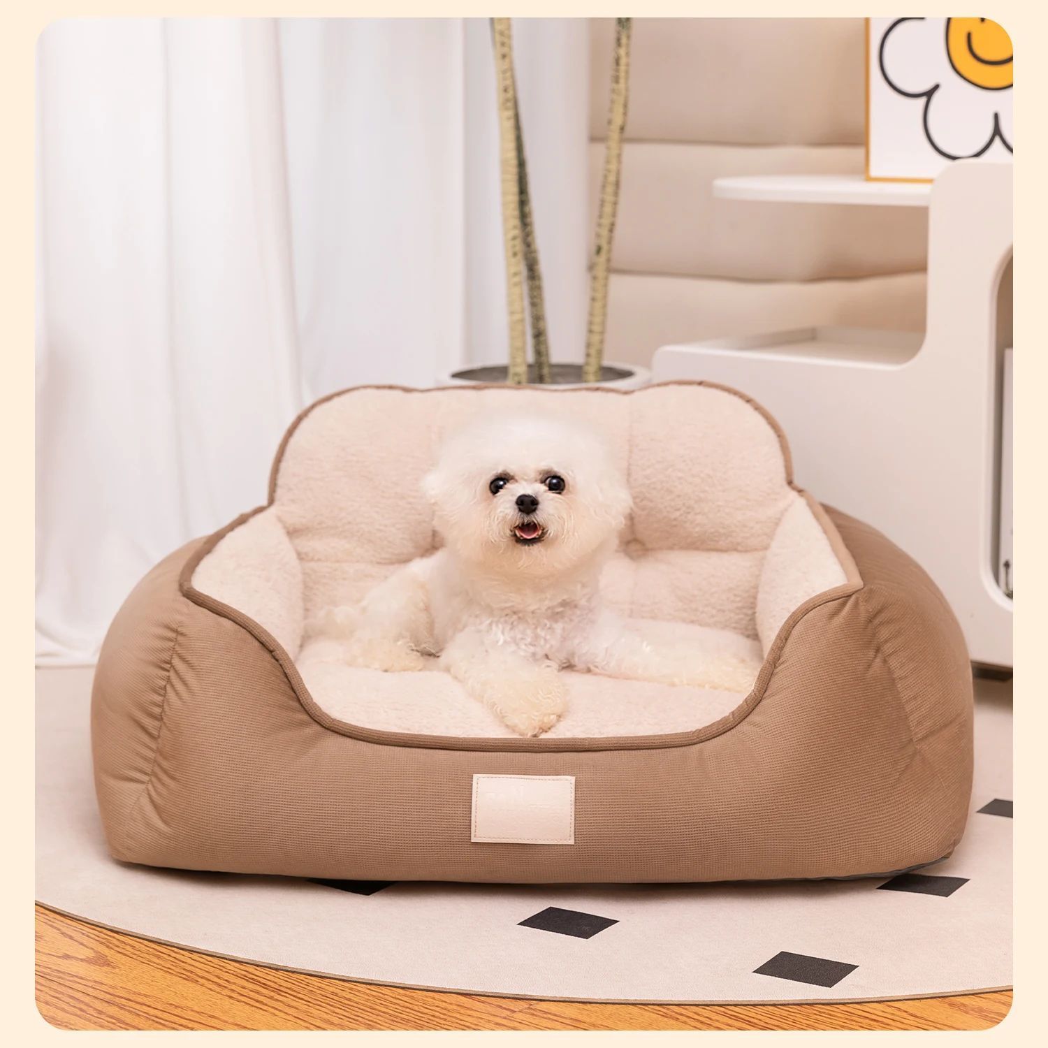 Cozy Plush Pet Bed Warm Washable Fluffy Indoor Kennel