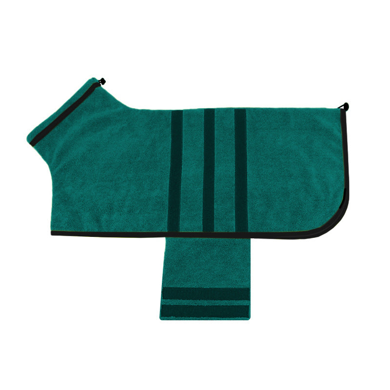 Pet Adjustable Bathrobe Water Absorbent Drying Towel Grooming Coat