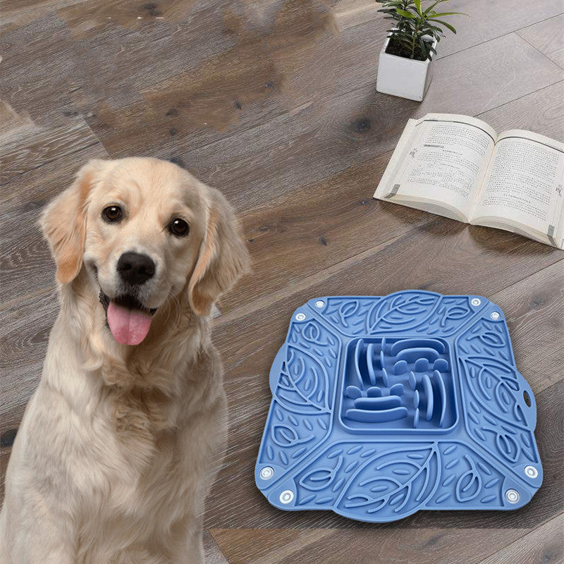 Foldable Silicone Pet Slow Feeder Mat Multi Functional Bowl