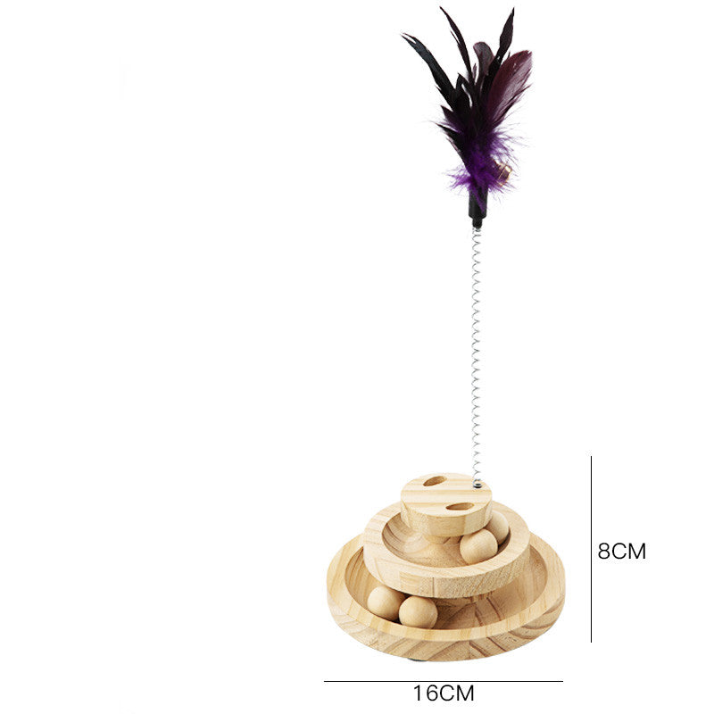 Wooden Cat Turntable Bite Resistant Interactive Toy
