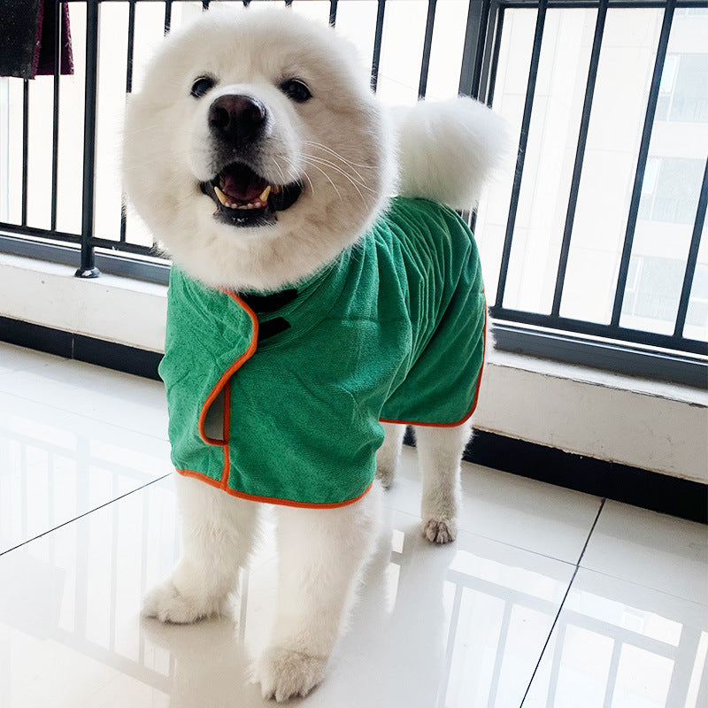 Pet Bathrobe Microfiber Fast Drying Absorbent Grooming Towel Coat