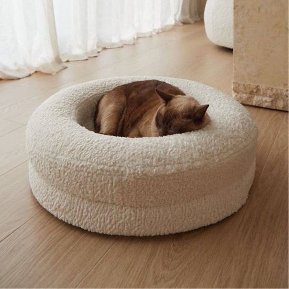 Solid Color Leisure Round Pet Bed Nest Indoor