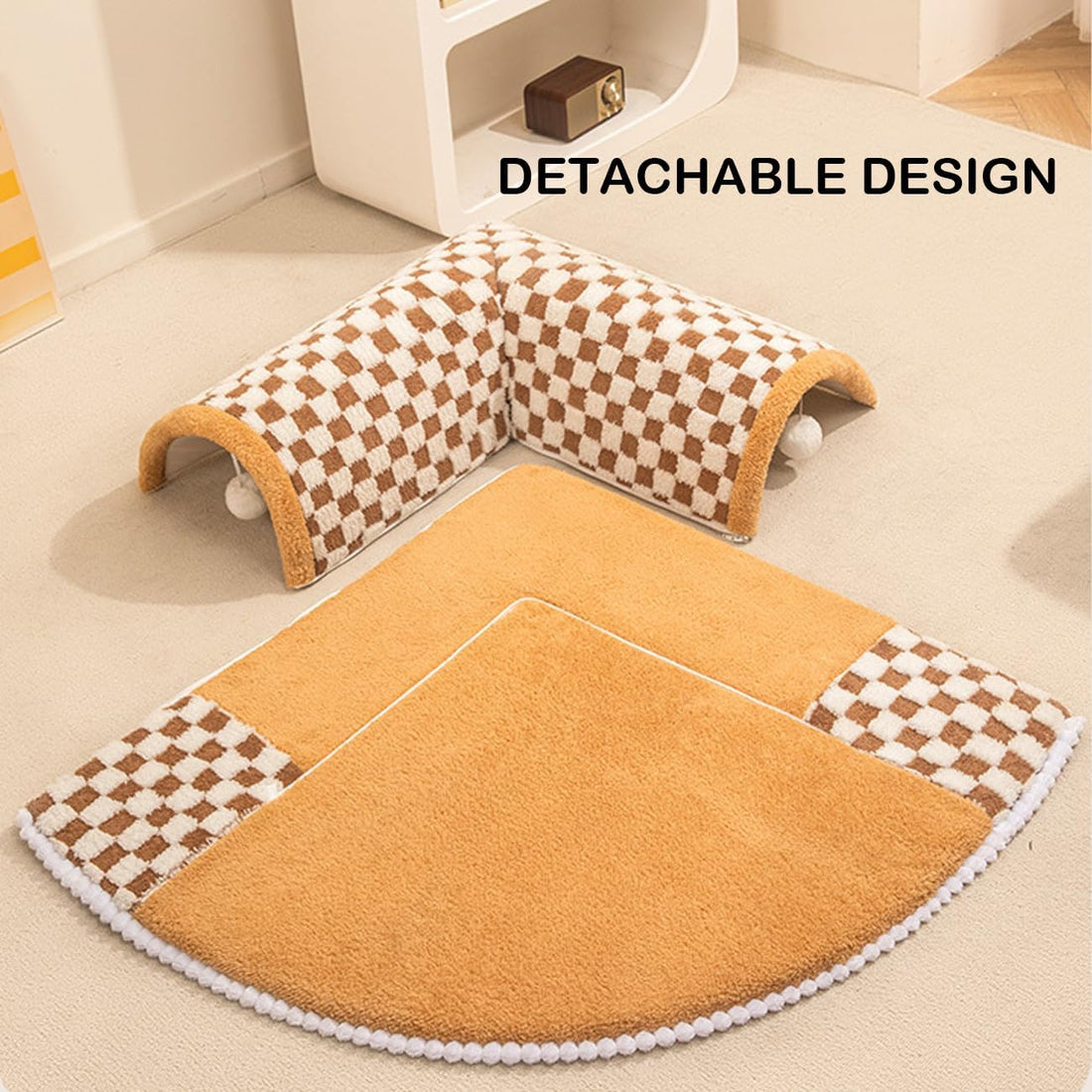 2 In 1 Plush Pet Bed Tunnel Soft Cozy Fun Nest