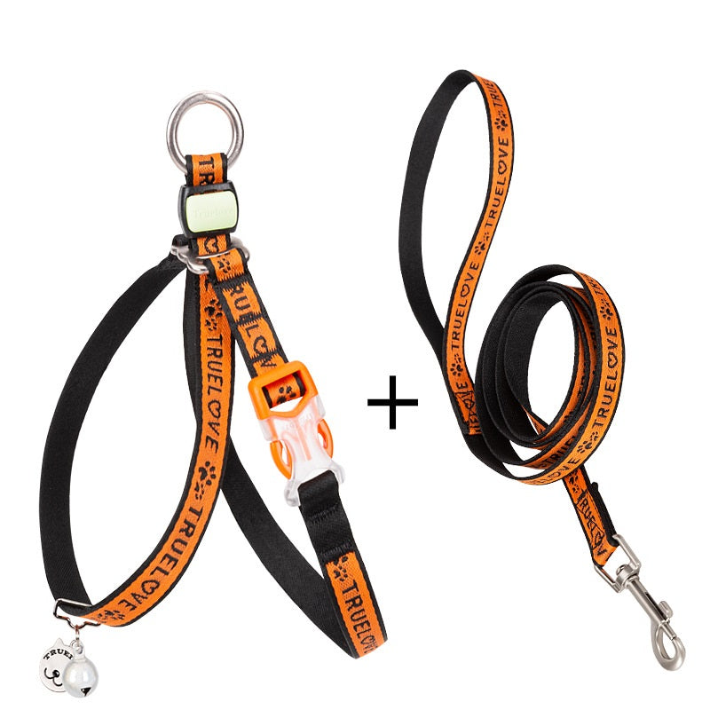 Pet Bell Chest Strap Harness Vest Leash Set