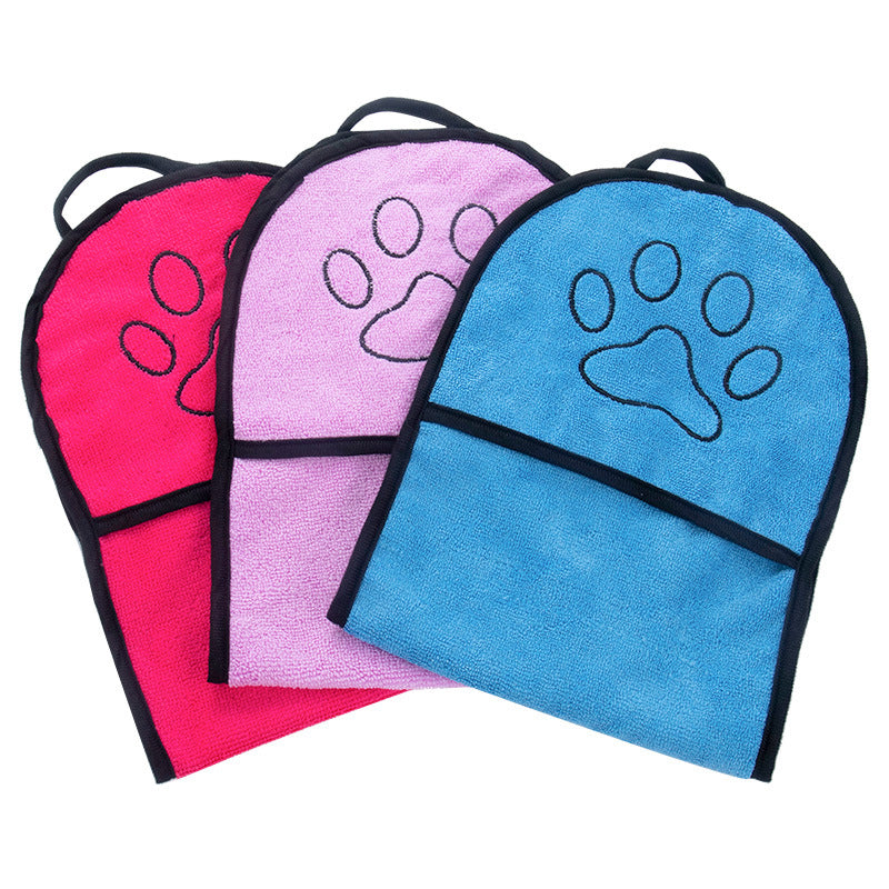 Pet Solid Color Bath Towel Water Absorbent Cleaning Cloth