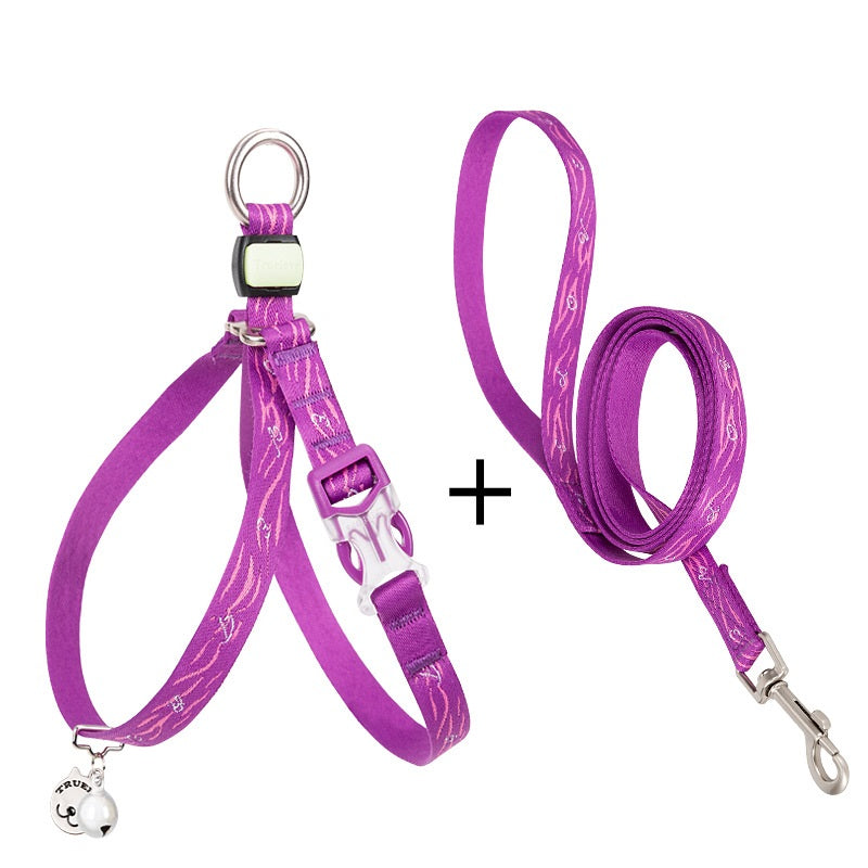 Pet Bell Chest Strap Harness Vest Leash Set