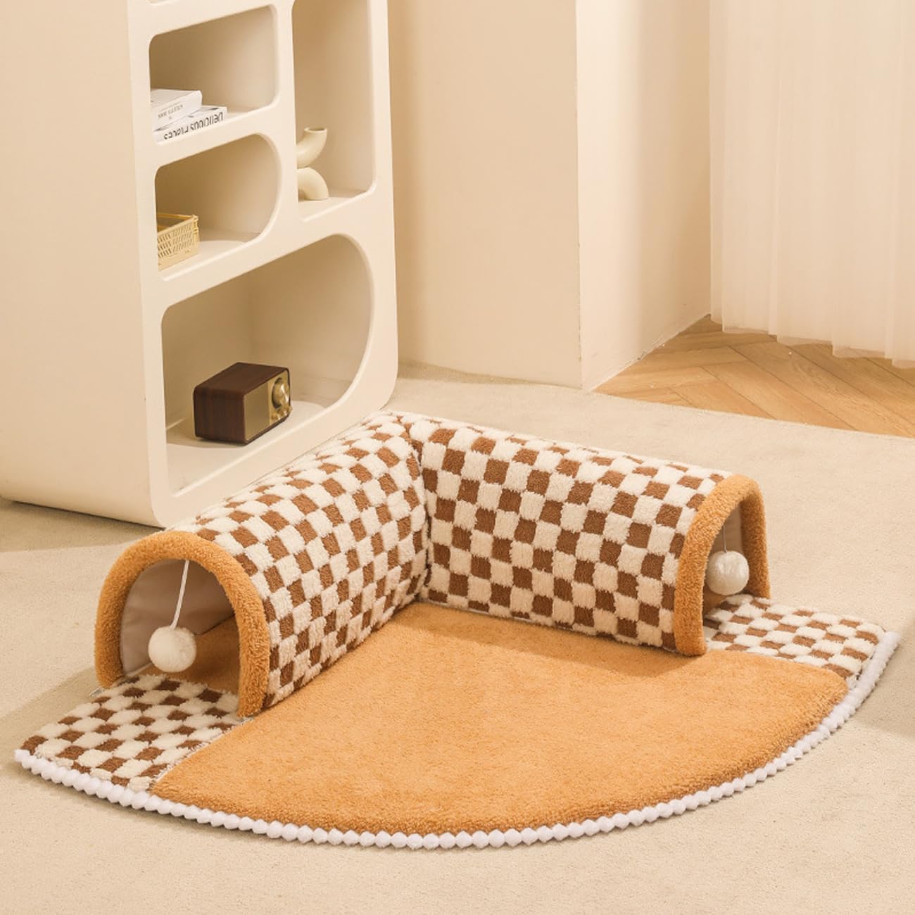 2 In 1 Plush Pet Bed Tunnel Soft Cozy Fun Nest