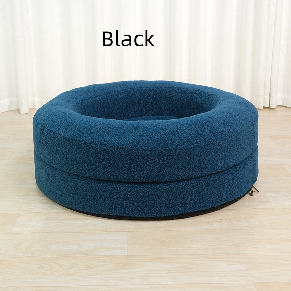 Solid Color Leisure Round Pet Bed Nest Indoor
