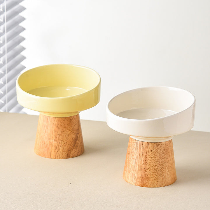 Elevated Ceramic Pet Food Water Bowl Dish Set