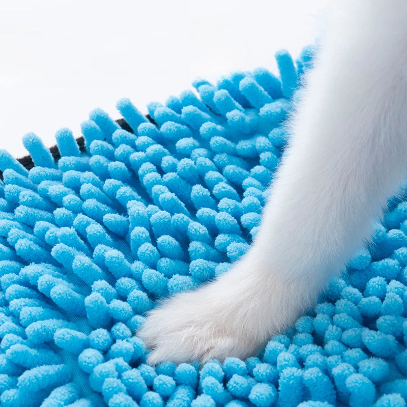 Pet Microfiber Absorbent Quick Drying Bath Towel With Pockets
