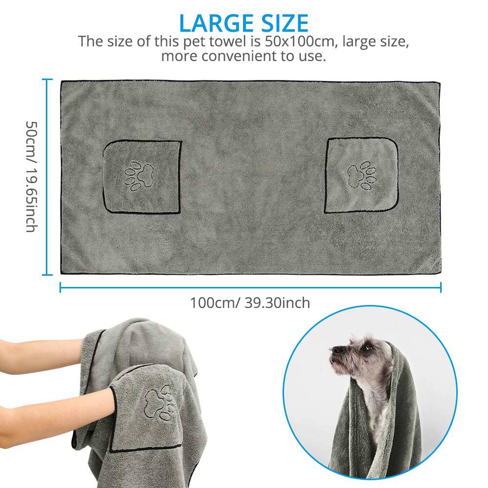 Pet Super Absorbent Bathrobe Large Bath Towel