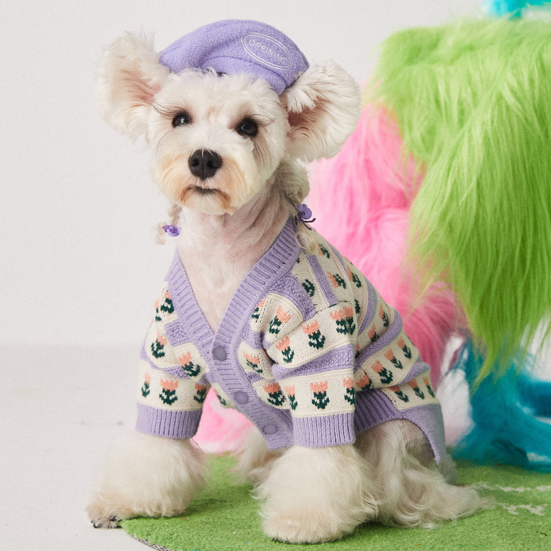 Pet Flower Cardigan Sweater Clothing