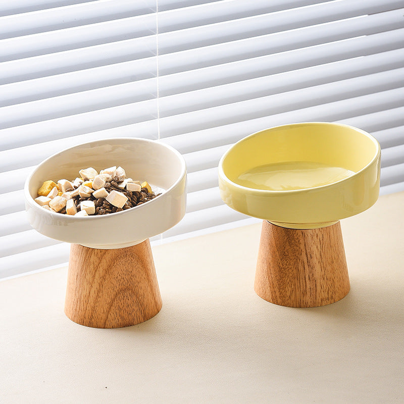 Elevated Ceramic Pet Food Water Bowl Dish Set