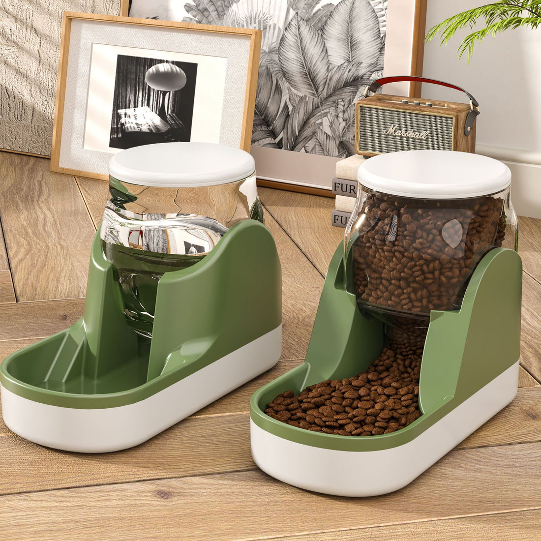 Automatic Pet Feeder And Water Fountain Large Capacity