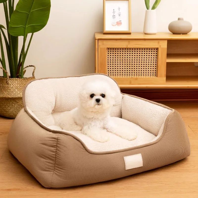 Cozy Plush Pet Bed Warm Washable Fluffy Indoor Kennel