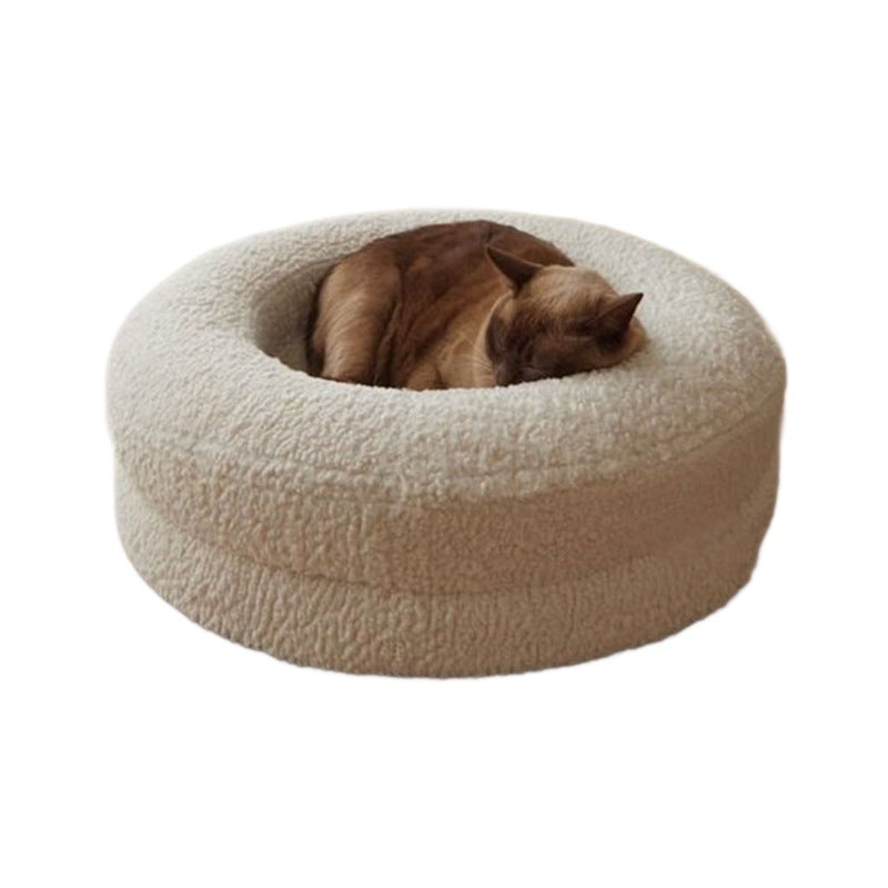 Solid Color Leisure Round Pet Bed Nest Indoor