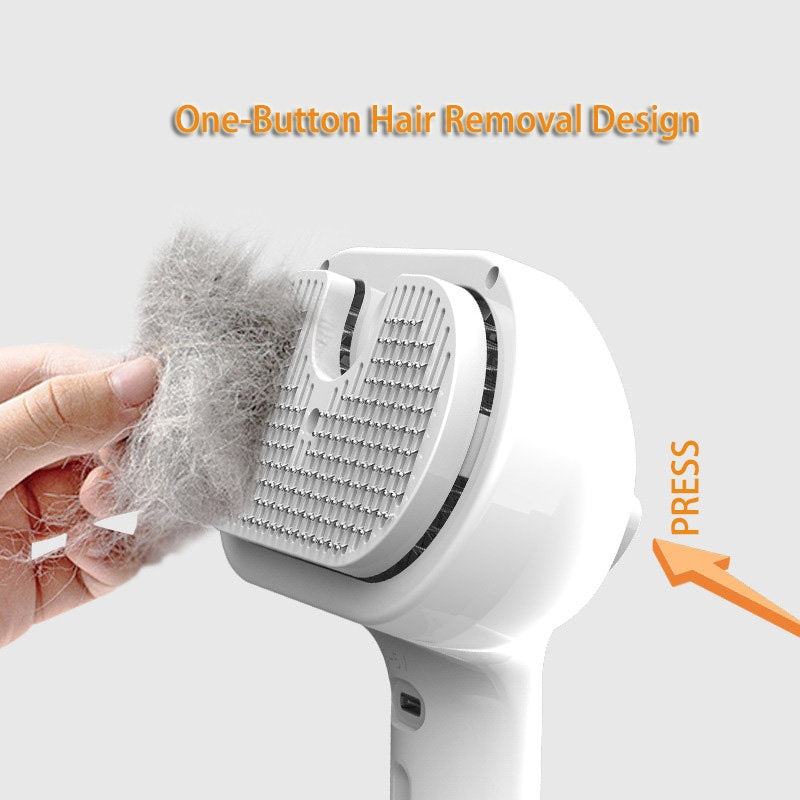 Pet Self Cleaning Hair Removal Comb Dematting Grooming Tool With Mist Humidifier