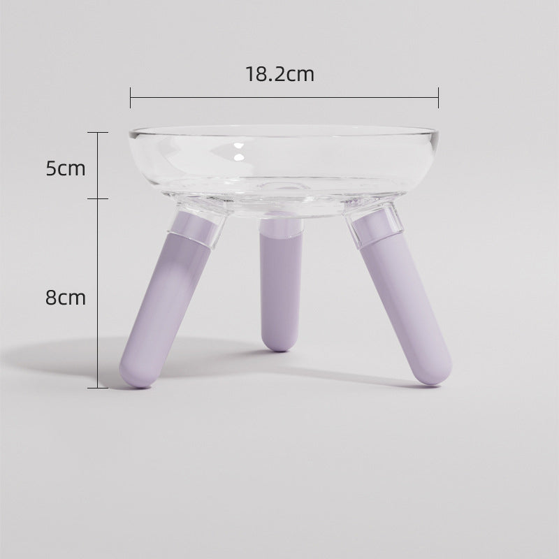 Transparent Pet Feeding Bowl Anti Knock Water And Food Dish