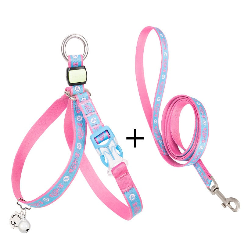 Pet Bell Chest Strap Harness Vest Leash Set