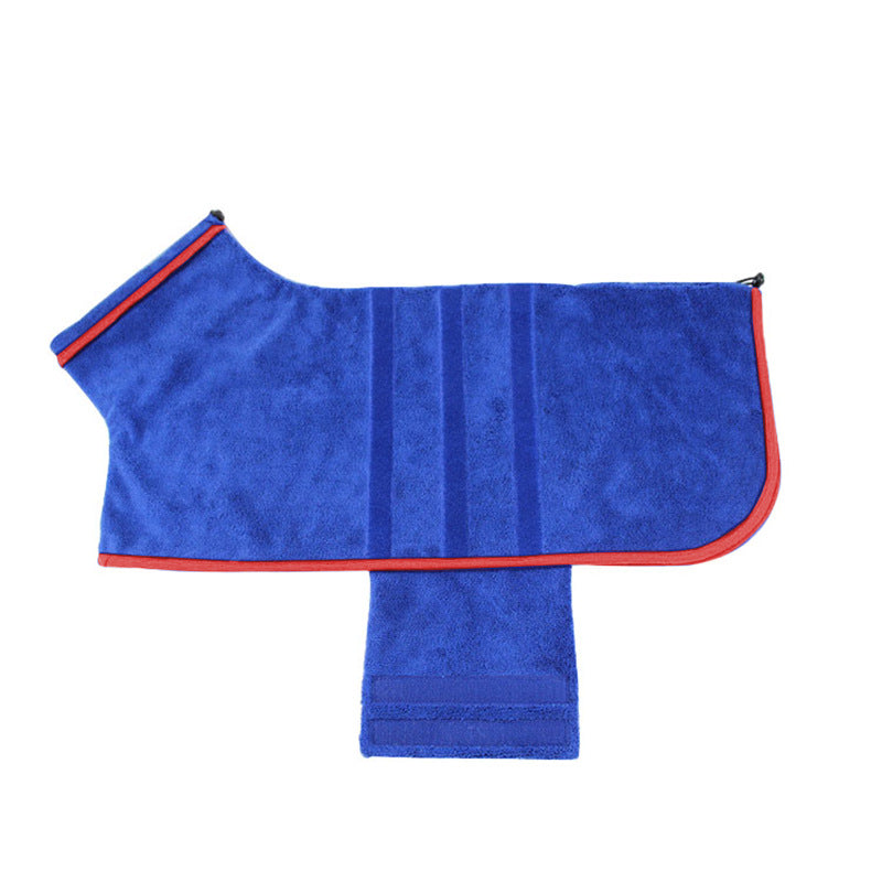 Pet Adjustable Bathrobe Water Absorbent Drying Towel Grooming Coat