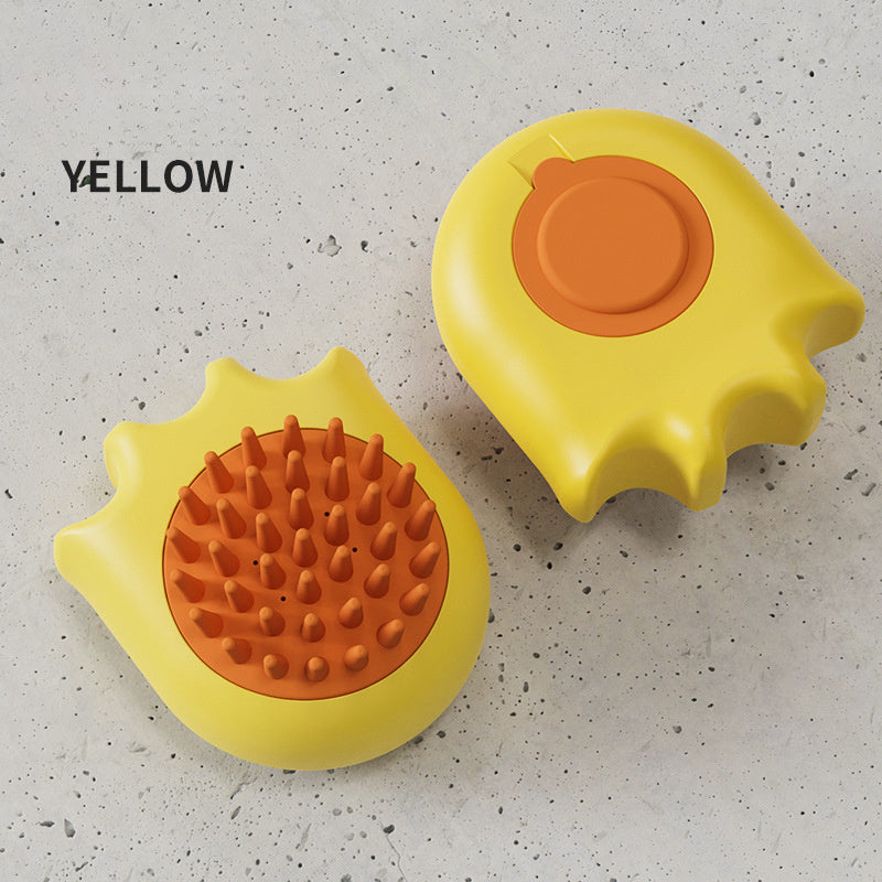 Pet Bath Brush Massage Comb Shampoo Dispenser Cleaning Tool