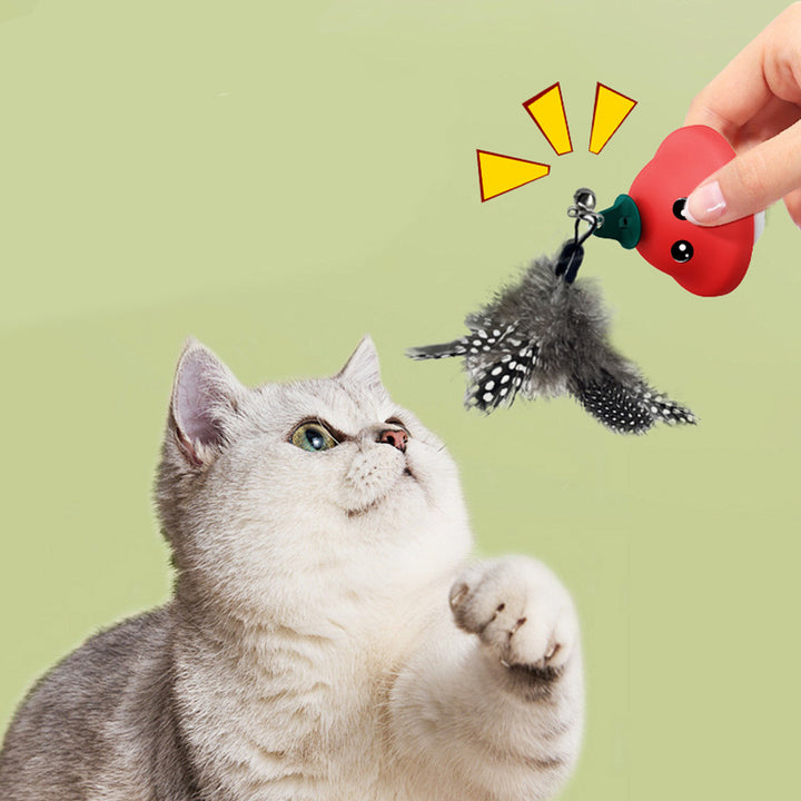 Retractable Suction Cup Pet Wand Teaser Toy For Indoor Play