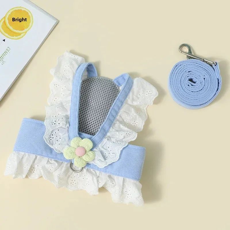 Summer Pet Leash Collar Safety Walking Strap Breathable Back Harness