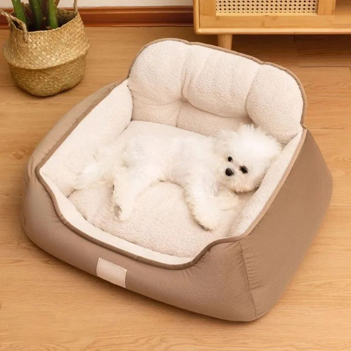 Cozy Plush Pet Bed Warm Washable Fluffy Indoor Kennel