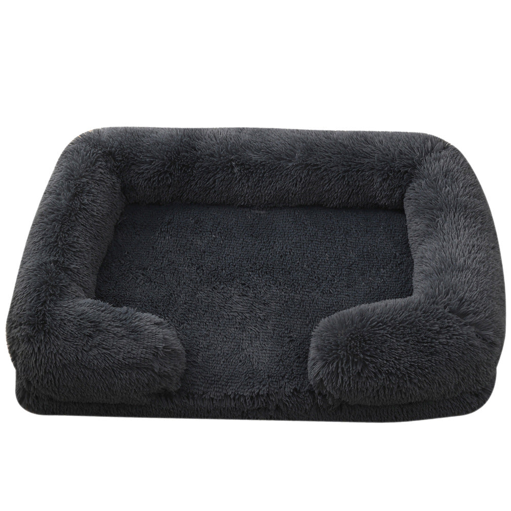 Plush Round Winter Pet Bed Cozy Soft Nest